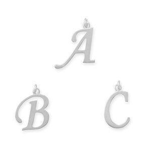 NEW Large Polished Letter Initial Pendant Series (A-Z) - 925 Sterling Silver